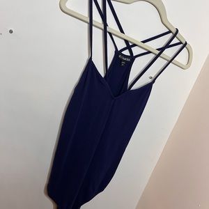 Size small express navy bodysuit!